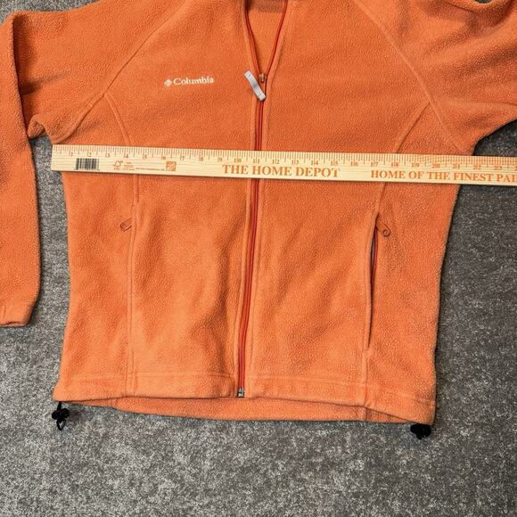 Columbia Women’s Fleece Jacket Size M Peach Orange Full Zip Soft Warm Layer - Picture 2 of 11